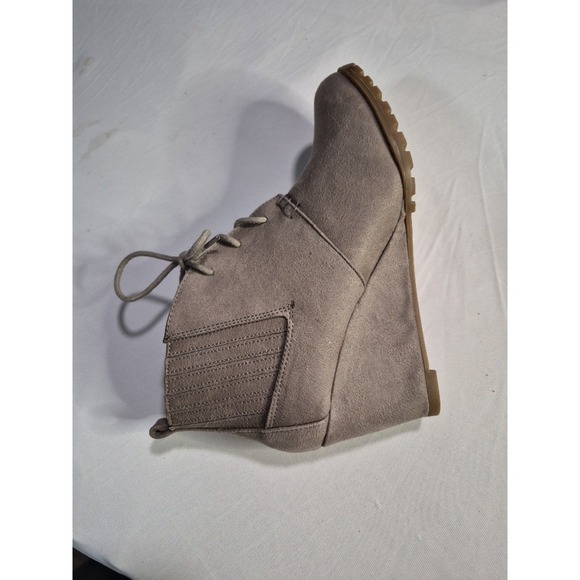 Rampage Women's Harriet Suede Lace Up Ankle Wedge Boots Tan Size 10m NWOB - Picture 11 of 11